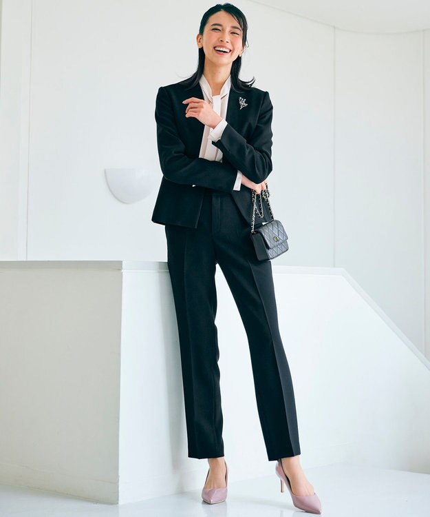 23区 コーラルパール ブローチ ネイビー系