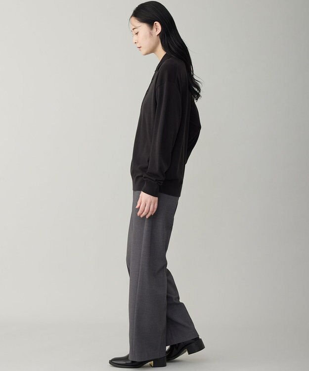 UNFILO MENS 【男女兼用】ソフトサーモ アンチピリングニット ポロ ブラック