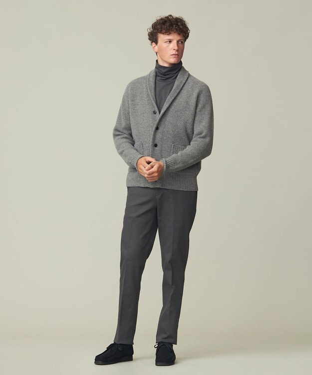 J.PRESS MEN 【WEB限定】畔編み ショールカーディガン ライトグレー系