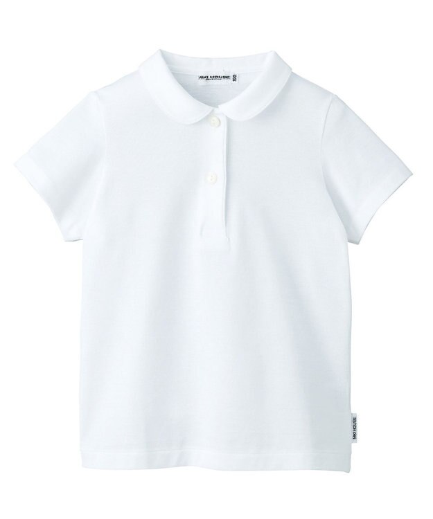 MIKI HOUSE HOT BISCUITS 【90-130cm】天竺素材の丸衿半袖ブラウス 白