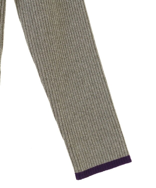 Green Parks もちっと袖配色ボートネックニットプルオーハ Silver