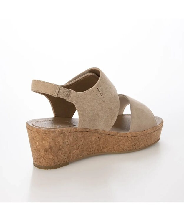 ing <ing>ワンポイントウエッジソールサンダル ベージュ