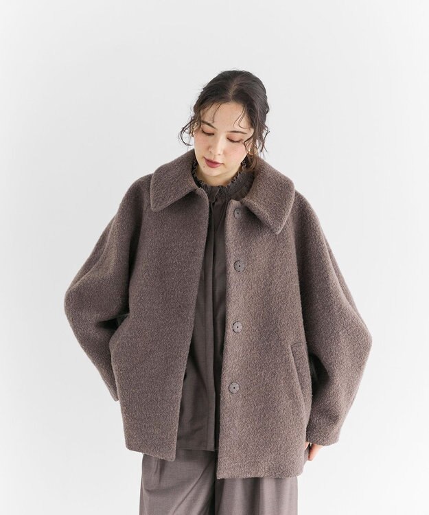 #Newans 【昨年即完売コート新色追加！】プードルコクーンコート モカブラウン