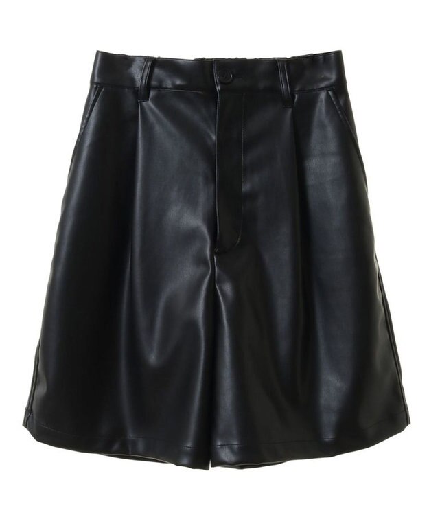 Green Parks レザーショートパンツ Black