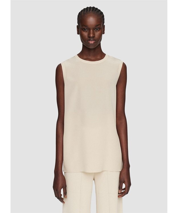 JOSEPH クレープ  ド  ソワ　スリーブレス Oat