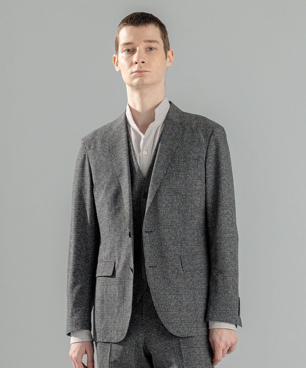 JOSEPH HOMME 新型・新柄【洗える/ストレッチ/シワになりにくい/セットアップ対応可】クールドッツストレッチ 　ジャケット グレー系3