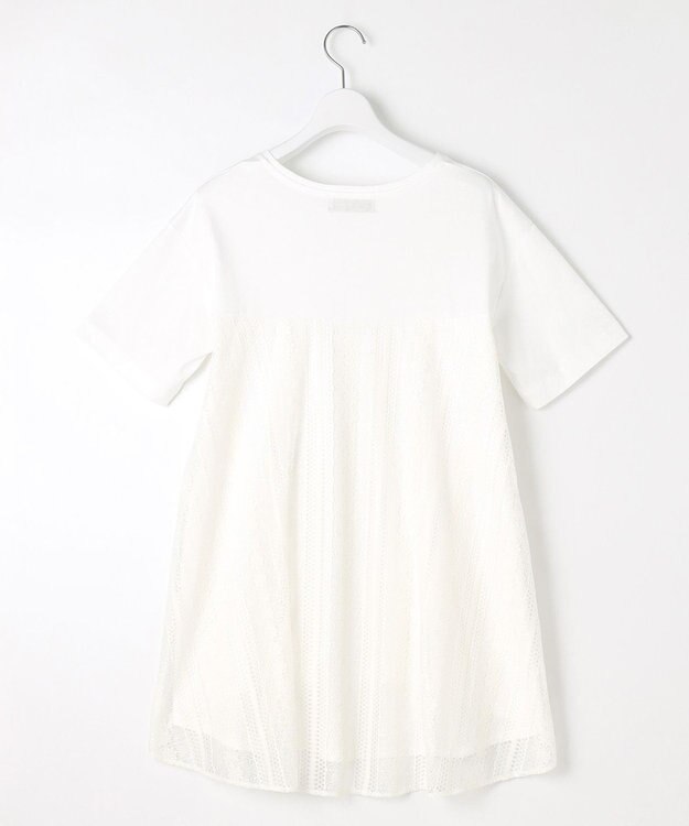 自由区 【WEB限定・洗える・XSサイズあり】レースコンビ カットソー アイボリー系