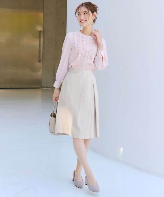 Tiaclasse L 【ダブルクロス】アシメタックスカート グレージュ