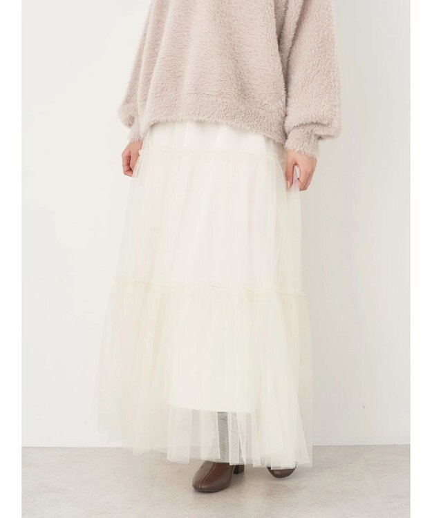 earth music&ecology マルチｗａｙチュールスカート Ivory