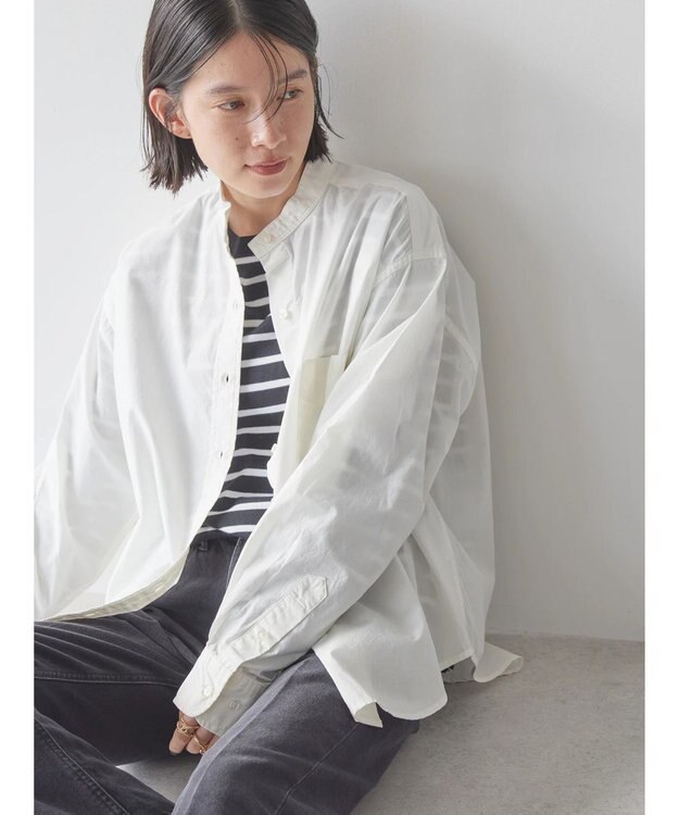 AMERICAN HOLIC 綿ブロードＢＩＧシャツ Off White