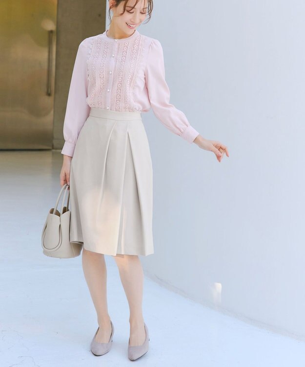 Tiaclasse L 【ダブルクロス】アシメタックスカート グレージュ