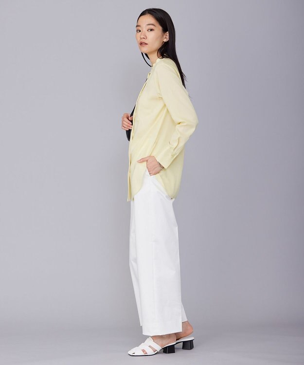 ICB L 【洗える】 リヨセルローン ブザムシャツ イエロー系