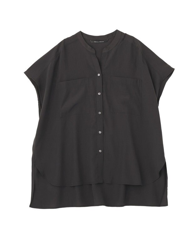YECCA VECCA 【セットアップ可能】ポケットスキッパーシャツ Charcoal Gray