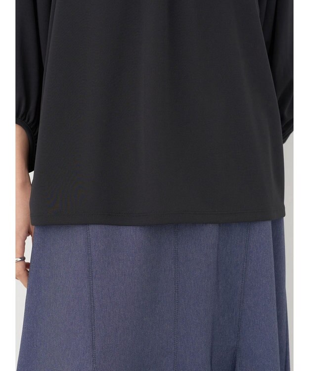 earth music&ecology パフスリーブカットソー Black