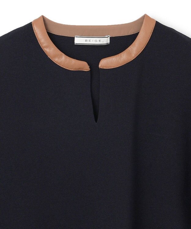 BEIGE， NADIA / ブラウスニットトップス Navy x Camel