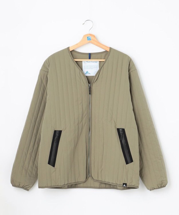 SHARE PARK LADIES 【UNISEX】キルティング蓄熱中綿 Ｖカーディガン（Mサイズ） カーキ