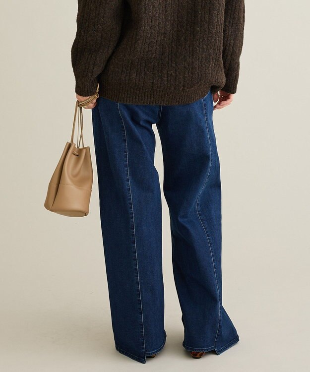 CRAFT STANDARD BOUTIQUE 裏起毛デニムワイドストレートパンツ Indigo