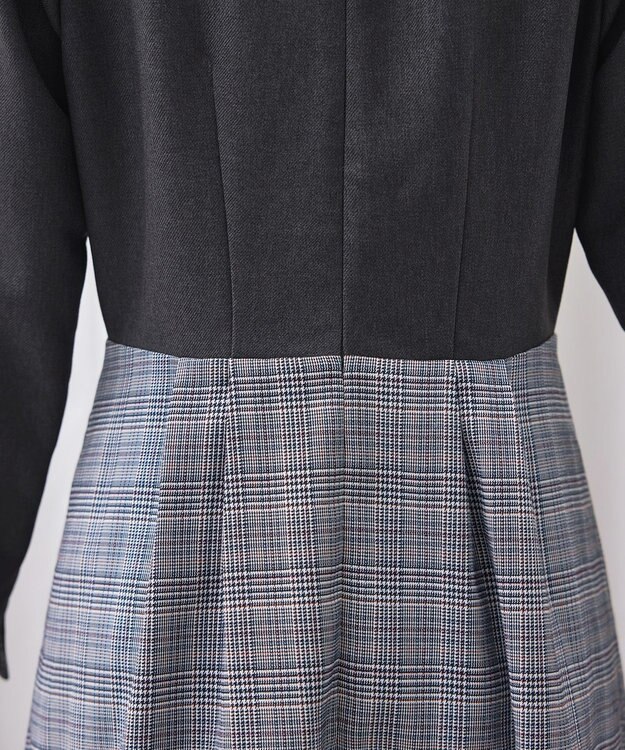 Tiaclasse 【洗える】チェックドッキングワンピース チャコールグレー