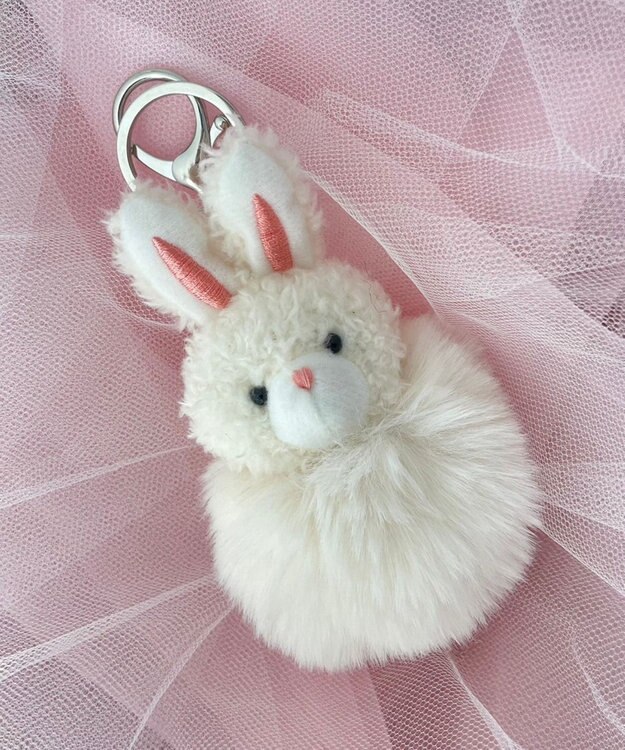 WEGO ふわふわあにまるキーホルダー ホワイト