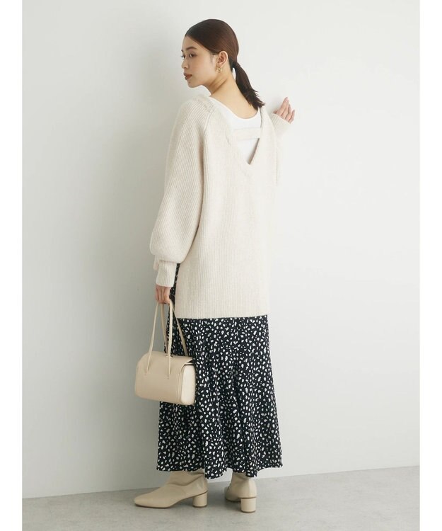 Green Parks ・Ｐｅｔｉｔ　Ｆｌｅｕｒ　両Ｖネックニットチュニック Off White