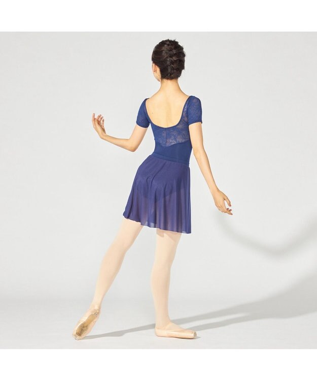 Chacott ハーフスリーブレオタード コバルトブルー