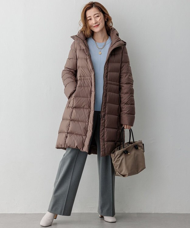 23区 L 【洗える】カシミヤブレンド クルーネック ニット サックスブルー系