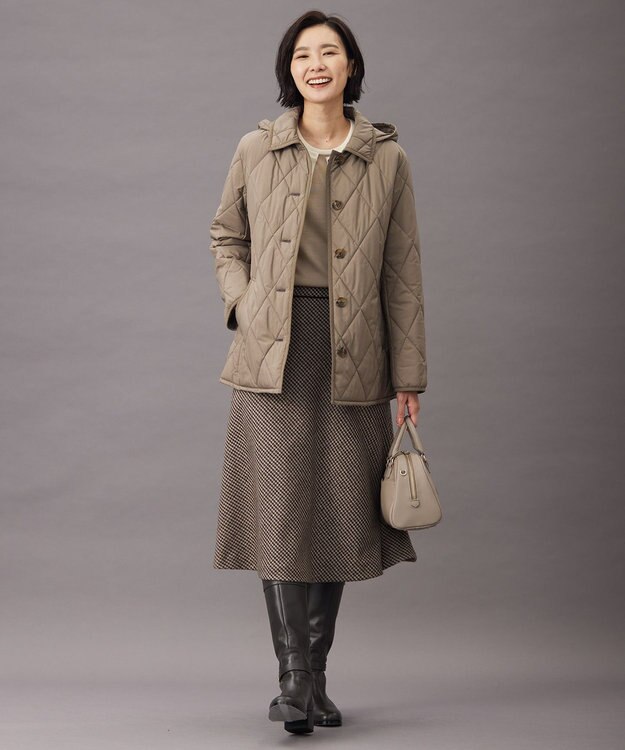 J.PRESS LADIES S 【抗菌防臭】コンパクトタフタプレミアム撥水 ショート アウター ブラウン系