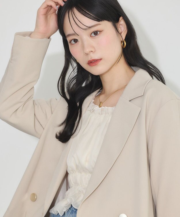 earth music&ecology ダブルテーラードジャケット ベージュ