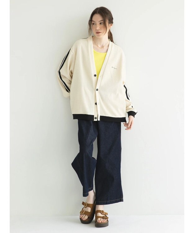 CRAFT STANDARD BOUTIQUE 【リサイクル】ラインカーディガン Ivory