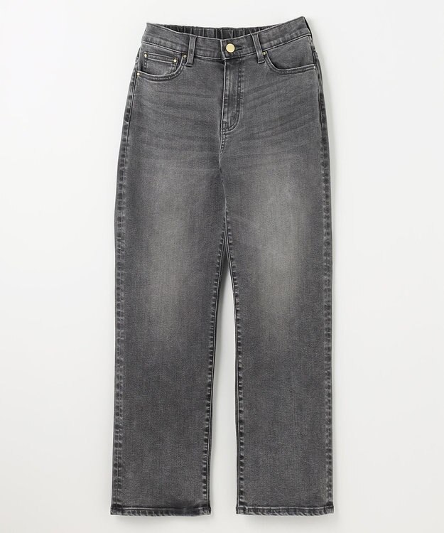 ANY 【洗濯機可/ウエストゴム/ストレッチ】ストレートデニムパンツ グレー