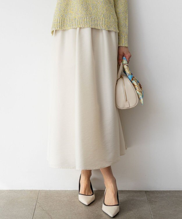 23区 S 【洗える】フルーフィーツイル フレア スカート アイボリー系