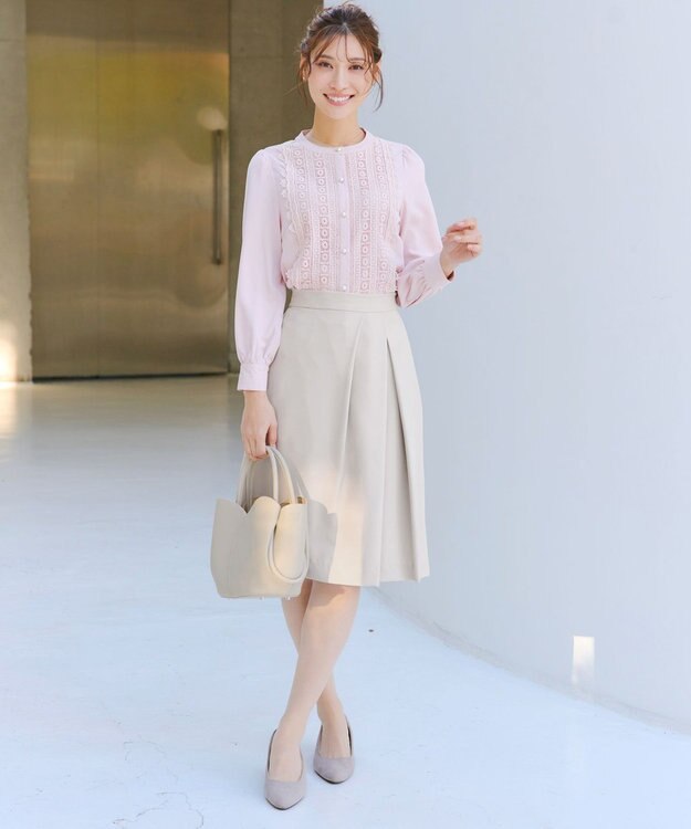 Tiaclasse L 【ダブルクロス】アシメタックスカート グレージュ