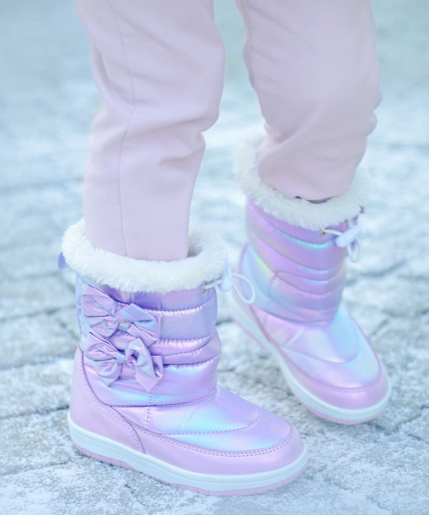ANY KIDS リボンスノーブーツ ラベンダー
