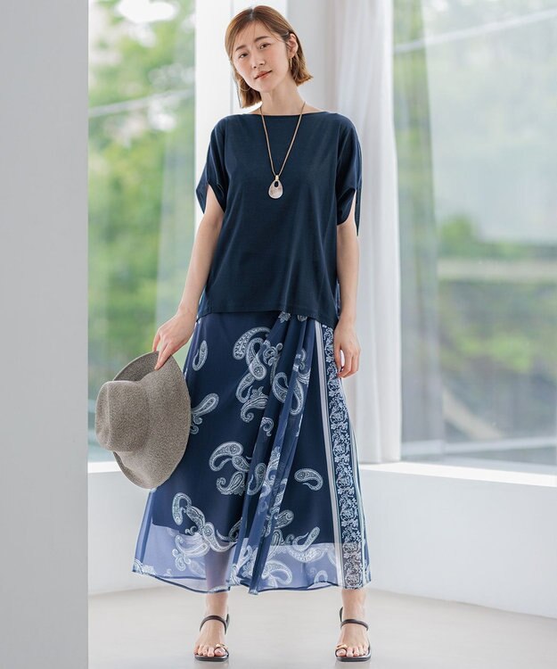 23区 【UVカット/洗える】ペーパー ブレード ハット ライトグレー系