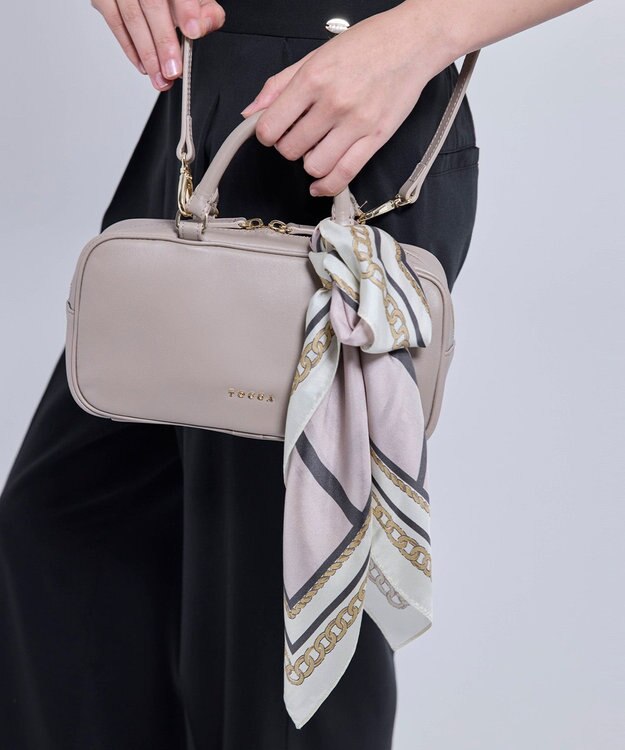 TOCCA 【岡崎紗絵さん着用】RIBBON&HIGHHEEL SILK SCARF シルクスカーフ ベージュ系