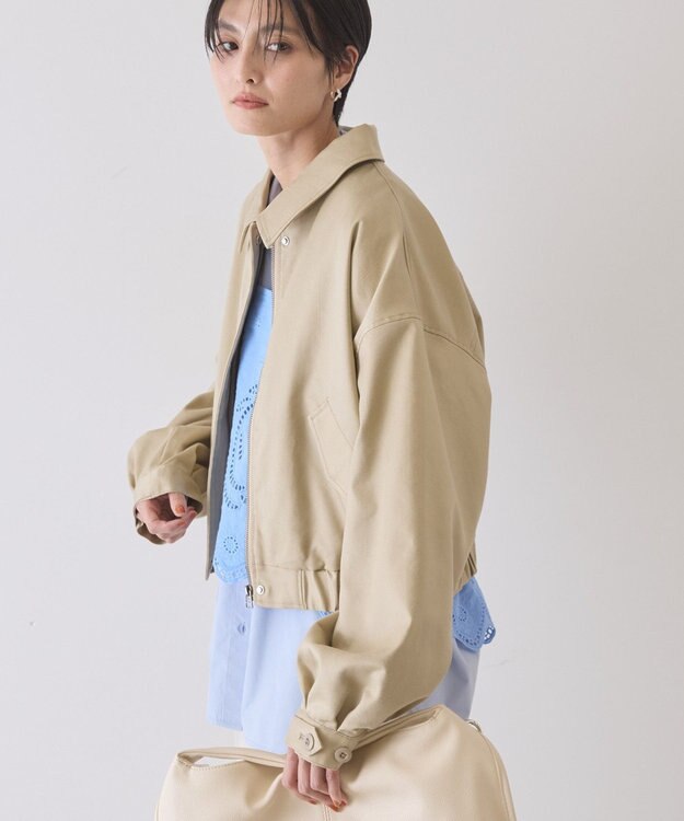 AMERICAN HOLIC 襟付きショート丈ブルゾン Beige