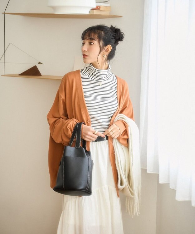 WEGO 【ユニセックス着用ITEM/MLサイズ展開】ドロップショルダーカーディガン オレンジ