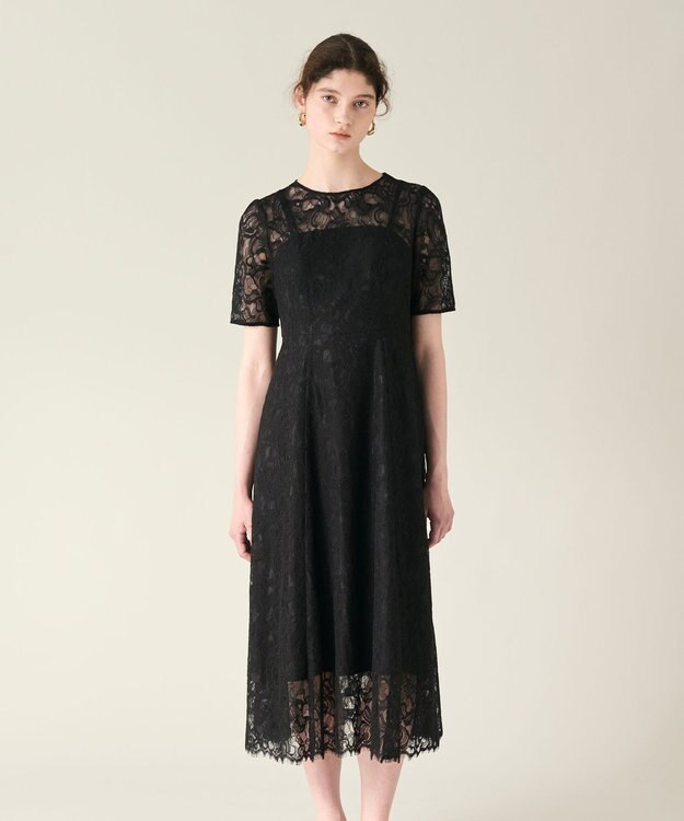 GRACE CONTINENTAL コードレースフレアドレス ブラック