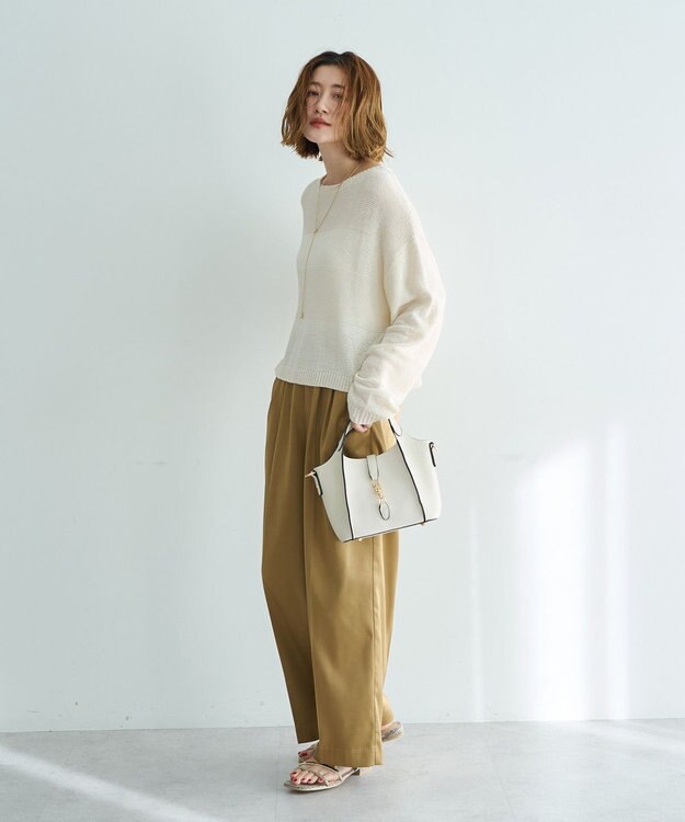 YECCA VECCA テープヤーンルーズニットプルオーバー Ivory