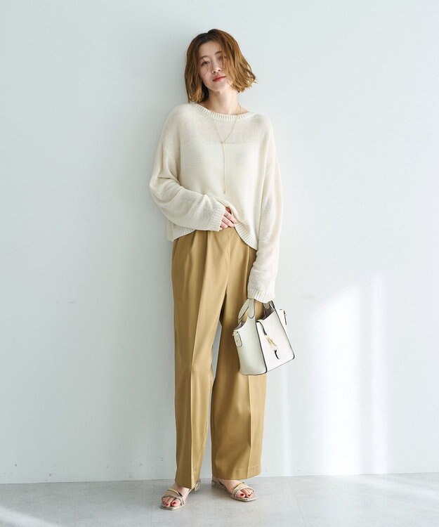 YECCA VECCA テープヤーンルーズニットプルオーバー Ivory