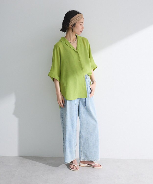 Green Parks 【WEB限定】開襟シアージャケット風シャツⅡ Green