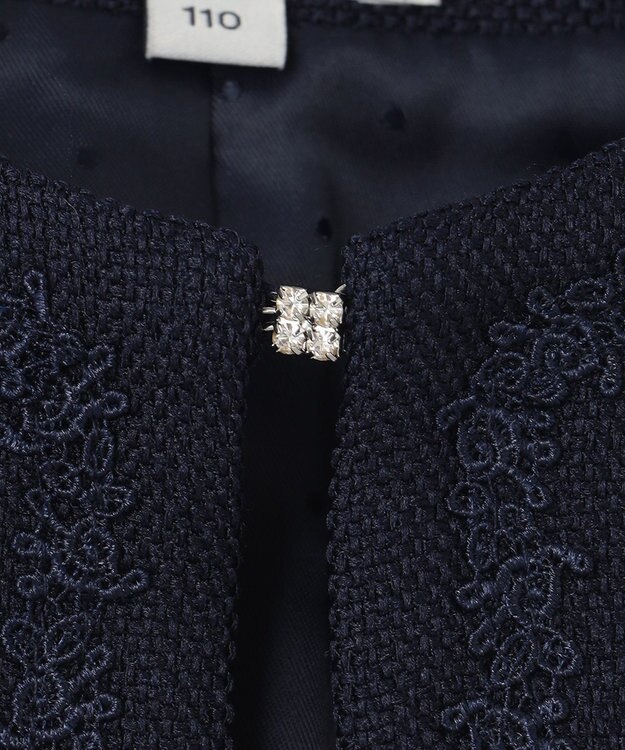 ANY KIDS ノーカラーボレロジャケット ネイビー