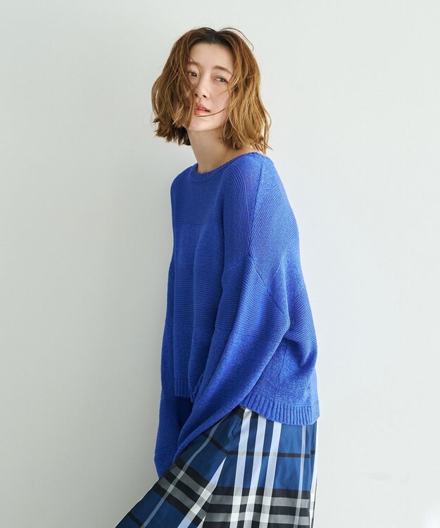 YECCA VECCA テープヤーンルーズニットプルオーバー Blue