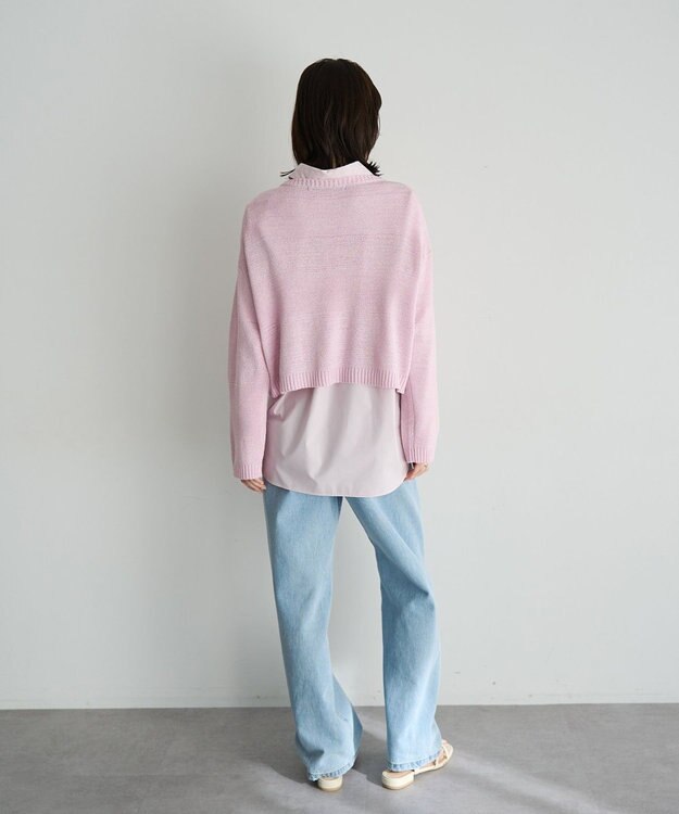 YECCA VECCA テープヤーンルーズニットプルオーバー Pink