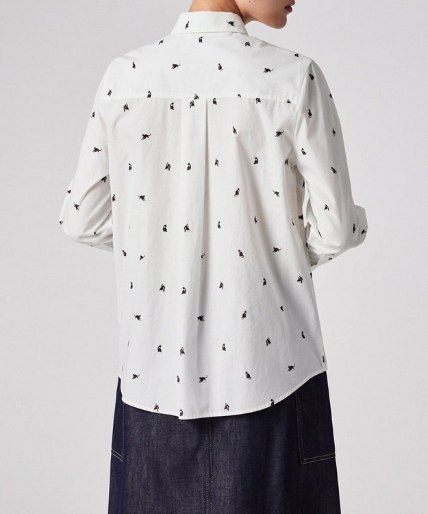 Paul Smith Ditsy Cat コットン シャツ オフホワイト