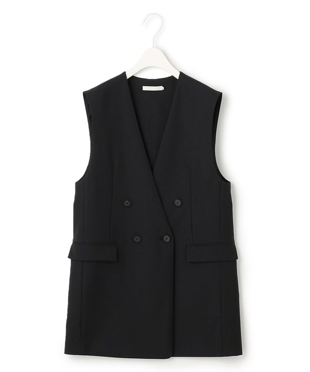 ICB 【洗える】 ウールマットウース ノーカラージレ ブラック系