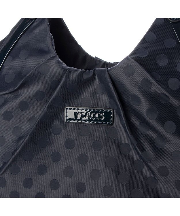 Y'SACCS ドット柄ジャガードエナメルアクセント2wayトート ダークネイビー
