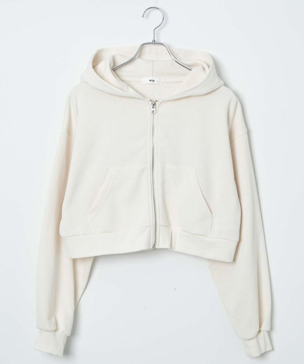 WEGO ショートジップパーカー ホワイトアイボリー