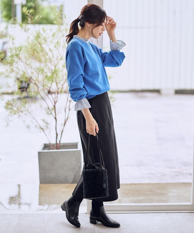 ANY 【8色展開】Vネックデイリーニット ブルー