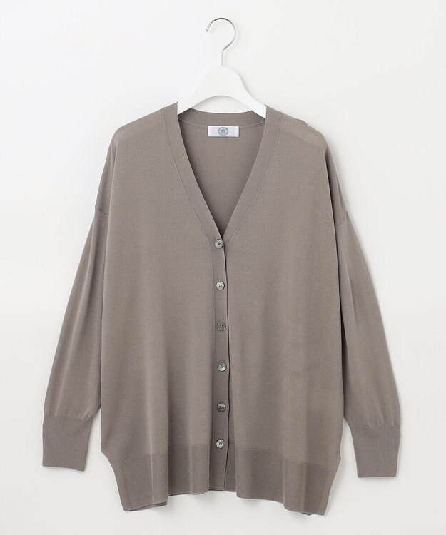 J.PRESS LADIES 【洗える】 シルキーレーヨンストレッチ Ｖネック カーディガン ブラウン系